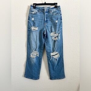 Women wide legs denim pants jeans pants size 10